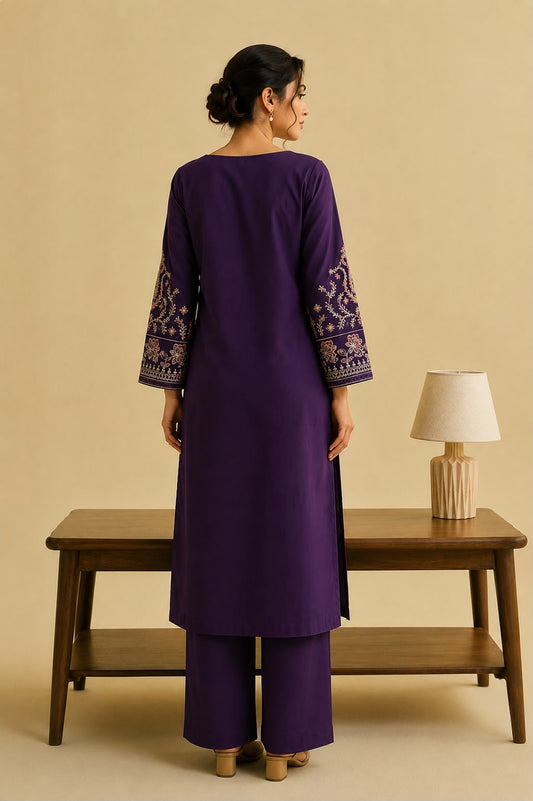 2 Piece Embroidered Lawn Suit (Pret)