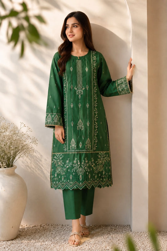 2 Piece Embroidered Lawn Suit (Pret)