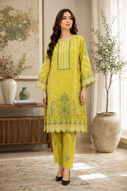 2 Piece Embroidered Lawn Suit (Pret)