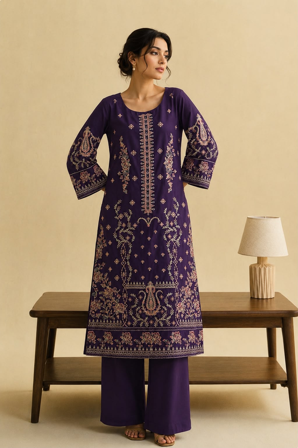 2 Piece Embroidered Lawn Suit (Pret)