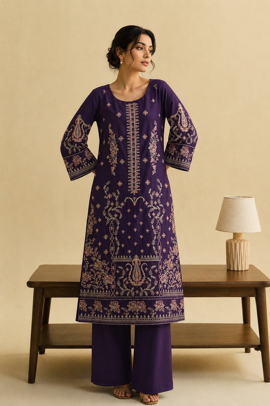 2 Piece Embroidered Lawn Suit (Pret)
